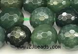 CAA5746 15 inches 8mm faceted round moss agate beads