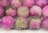 CAA5770 15 inches 6mm faceted round colorfull crazy lace agate beads