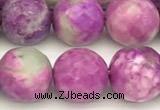 CAA5772 15 inches 10mm faceted round colorfull crazy lace agate beads