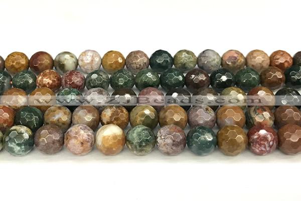 CAA5776 15 inches 8mm faceted round ocean agate beads