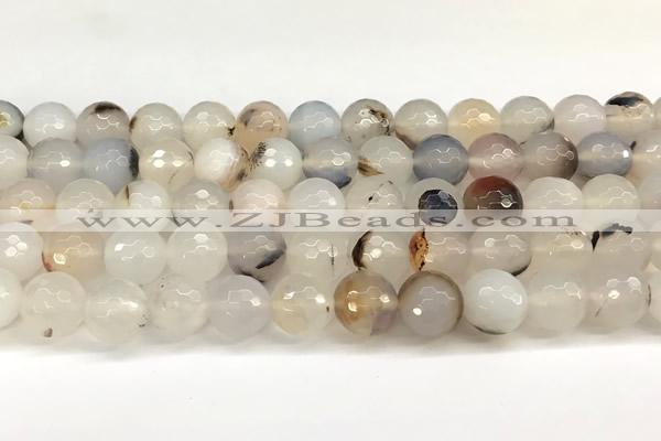 CAA5781 15 inches 8mm faceted round montana agate beads