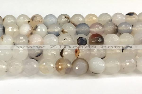 CAA5783 15 inches 12mm faceted round montana agate beads