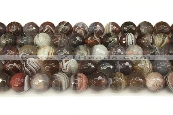 CAA5793 15 inches 12mm faceted round botswana agate beads