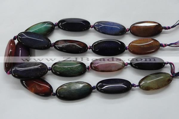 CAA580 15.5 inches 20*40mm faceted oval dragon veins agate beads