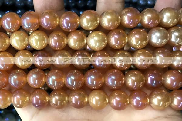 CAA5827 15 inches 10mm round AB-color agate beads