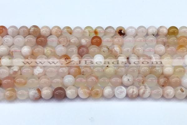 CAA5913 15 inches 6mm round sakura agate gemstone beads