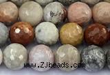 CAA5920 15 inches 6mm faceted round chrysanthemum agate beads