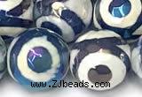 CAA5936 8mm, 10mm & 12mm faceted round AB-color tibetan agate beads