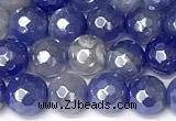 CAA5940 15 inches 6mm faceted round AB-color banded agate beads