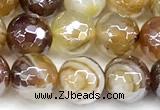 CAA5962 15 inches 8mm faceted round AB-color line agate beads