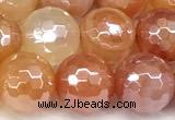 CAA5971 15 inches 10mm faceted round AB-color line agate beads