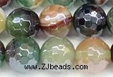 CAA5974 15 inches 8mm faceted round AB-color line agate beads
