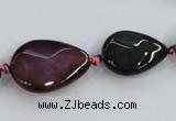 CAA601 15*20mm – 30*40mm faceted teardrop & oval dragon veins agate beads