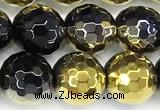 CAA6025 15 inches 8mm faceted round electroplated agate beads