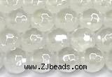 CAA6030 15 inches 6mm faceted round AB-color white agate beads