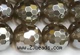 CAA6048 15 inches 10mm faceted round AB-color yellow agate beads