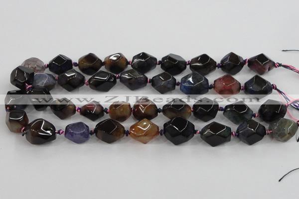CAA608 15.5 inches 15*20mm faceted nuggets dragon veins agate beads