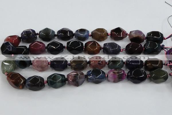 CAA610 15.5 inches 16*20mm faceted nuggets dragon veins agate beads