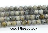 CAA6124 15.5 inches 12mm round bamboo leaf agate gemstone beads