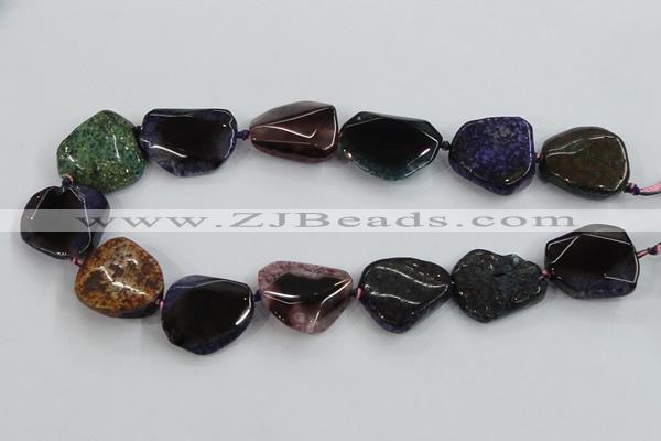 CAA621 15.5 inches 25*30mm freeform dragon veins agate beads