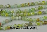 CAA707 15.5 inches 4mm faceted round fire crackle agate beads