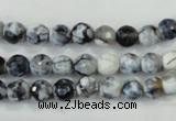 CAA709 15.5 inches 6mm faceted round fire crackle agate beads