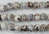 CAA711 15.5 inches 8mm faceted round fire crackle agate beads