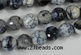 CAA716 15.5 inches 10mm faceted round fire crackle agate beads