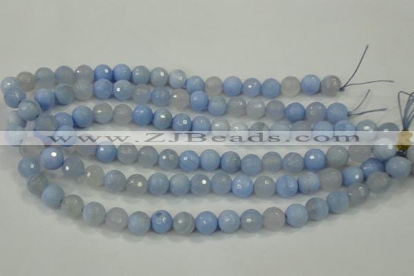 CAA738 15.5 inches 12mm faceted round blue lace agate beads wholesale