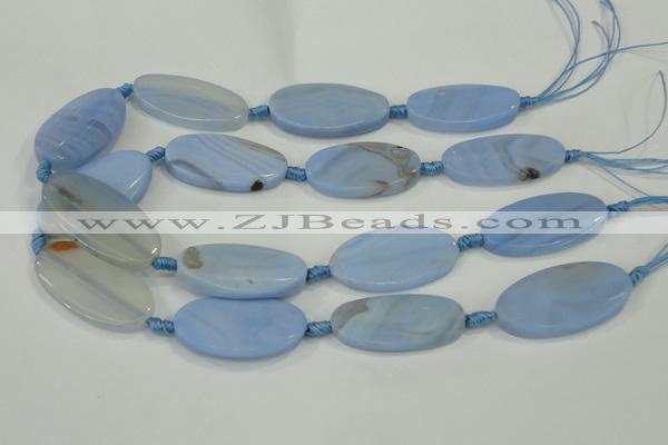 CAA743 15.5 inches 21*40mm oval blue lace agate beads wholesale