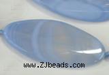 CAA747 15.5 inches 25*55mm twisted oval blue lace agate beads wholesale