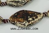 CAA758 15.5 inches 20*40mm twisted marquise wooden agate beads