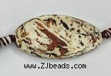 CAA761 15.5 inches 21*40mm twisted oval wooden agate beads