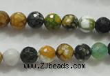 CAA791 15.5 inches 8mm faceted round fire crackle agate beads