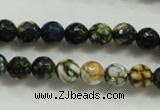 CAA792 15.5 inches 8mm faceted round fire crackle agate beads