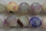 CAA809 15.5 inches 14mm faceted round fire crackle agate beads