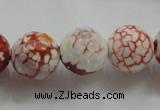 CAA812 15.5 inches 16mm faceted round fire crackle agate beads