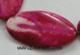 CAA844 15.5 inches 22*40mm twisted oval fire crackle agate beads