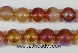 CAA870 15.5 inches 12mm round AB-color red agate beads