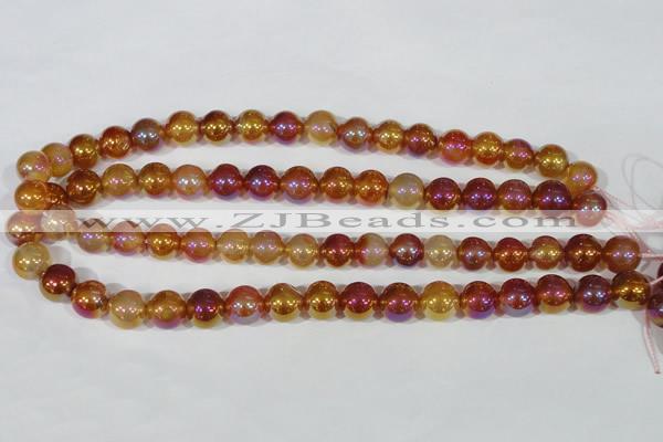 CAA870 15.5 inches 12mm round AB-color red agate beads