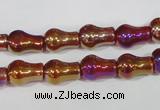 CAA881 15.5 inches 8*12mm pear-shaped AB-color red agate beads