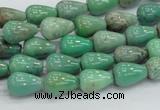 CAB03 15.5 inches 8*12mm teardrop green grass agate gemstone beads
