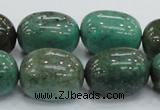 CAB05 15.5 inches 18*25mm nugget green grass agate gemstone beads