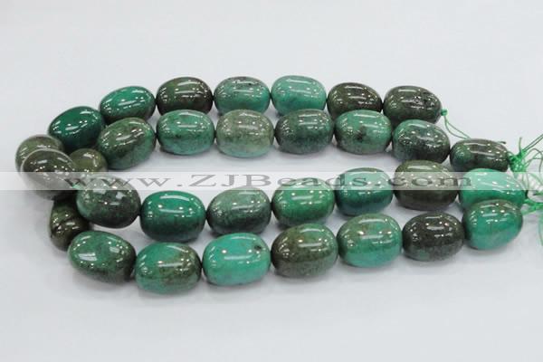 CAB05 15.5 inches 18*25mm nugget green grass agate gemstone beads