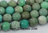 CAB08 15.5 inches 10mm faceted round green grass agate gemstone beads