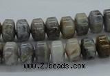 CAB140 15.5 inches 7*10mm roundel bamboo leaf agate beads