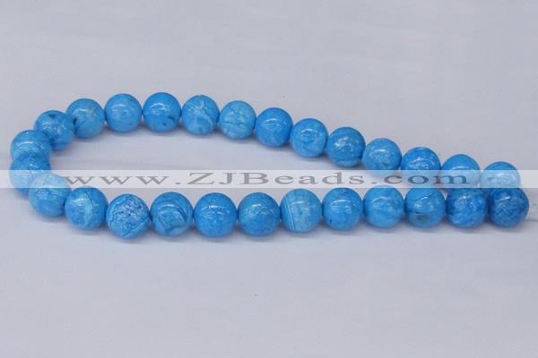 CAB223 15.5 inches 14mm round blue crazy lace agate beads