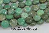 CAB25 15.5 inches 8mm coin green grass agate gemstone beads