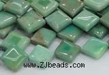 CAB27 15.5 inches 10*10mm diamond green grass agate gemstone beads