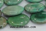 CAB31 15.5 inches 18*25mm oval green grass agate gemstone beads